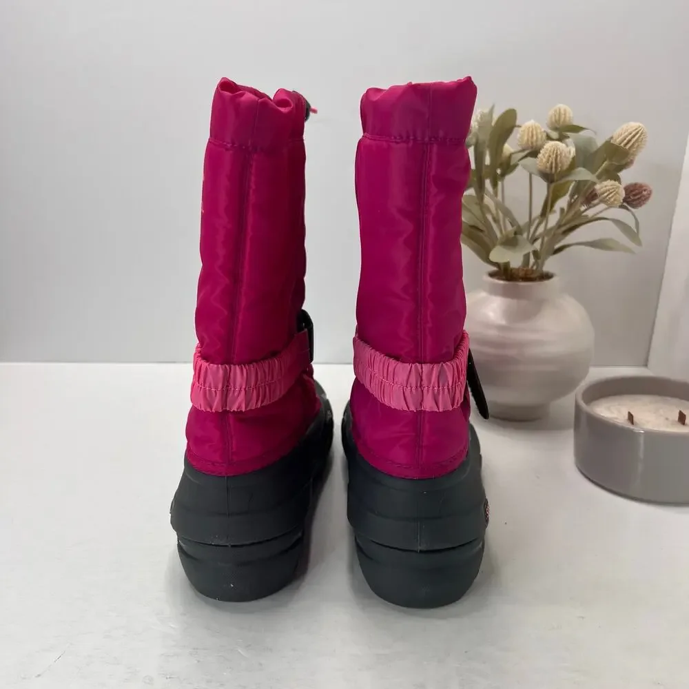 Sorel Flurry Adjustable Insulated Colorblock Boots Deep Blush NY5192-684 Girl 6